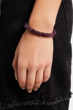 Amethyst Bead Bracelet - White 6mm