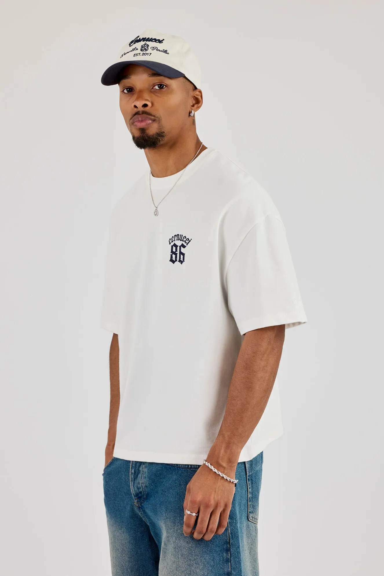 86 Back Print Boxy T-Shirt - Off White