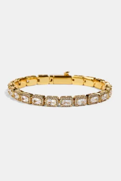 Baguette Cluster Bracelet - 5mm - Gold