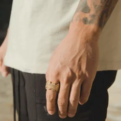 Baguette Prong Cuban Ring - Gold