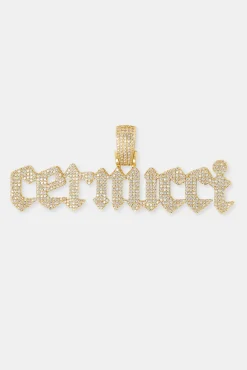 Biergarten Font Pendant - 20mm - Gold