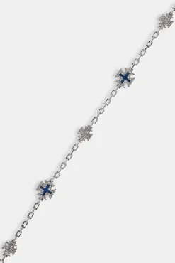 Blue Enamel Micro Motif Rolo Bracelet - 8mm