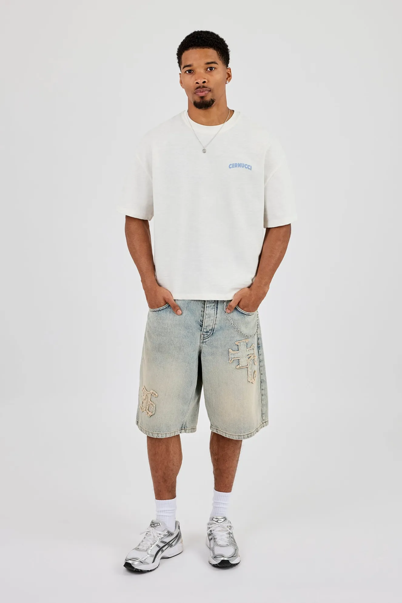 Boxy Carioca Palm Graphic Slub T-Shirt - White