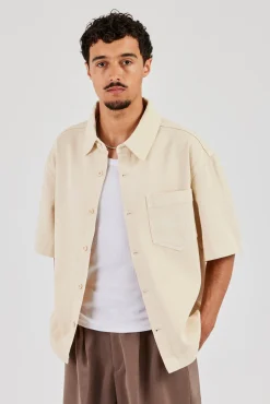 Boxy Ecru Denim Shirt