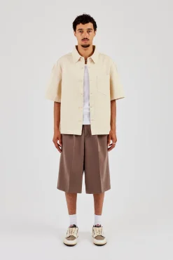 Boxy Ecru Denim Shirt