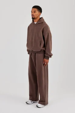 Boxy Hoodie & Baggy Fit Jogger - Coffee