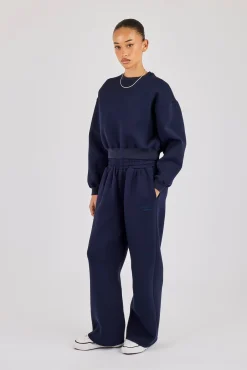 Boxy Scuba Sweatshirt - Navy