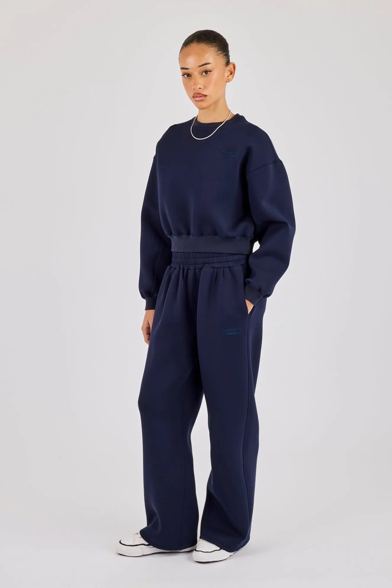Boxy Scuba Sweatshirt - Navy