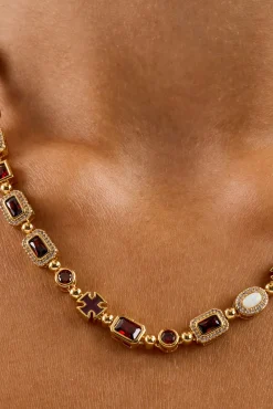 Burgundy Multi Gemstone Chain - 6mm