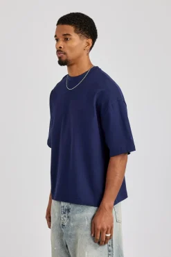 Cernucci Boxy T-Shirt - Navy Blue
