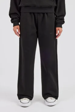 Cernucci Bubble Boxy Hoodie & Wide Leg Jogger - Black