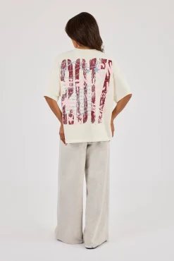 Cernucci 2017 Cracked Print Oversized T-Shirt - Off White