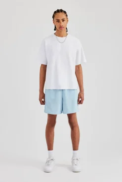 Cernucci Embroidered Mesh Short - Light Blue