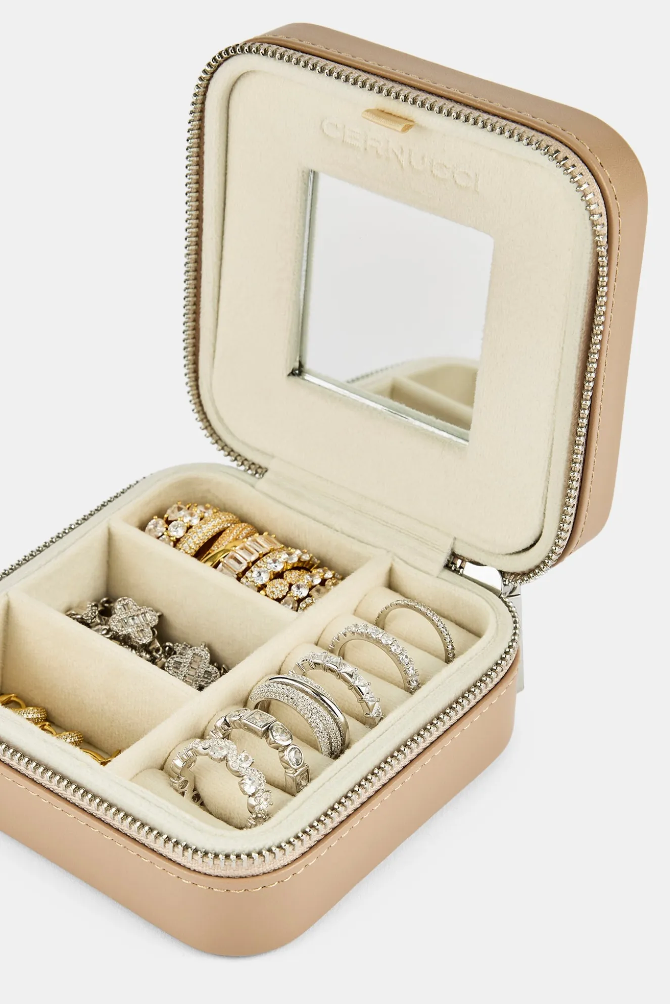 Cernucci Jewellery Travel Case - Beige