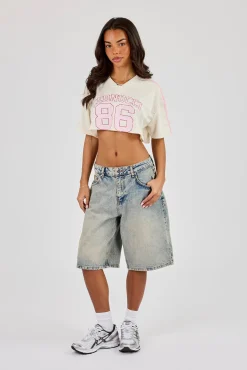 Cernucci 86 Mesh Super Cropped T-Shirt - Off White