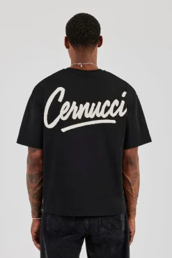 Cernucci Script Back Print T-Shirt - Black