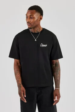 Cernucci Script Back Print T-Shirt - Black
