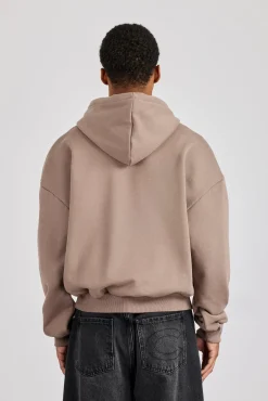 Cernucci Stacked Boxy Hoodie - Taupe