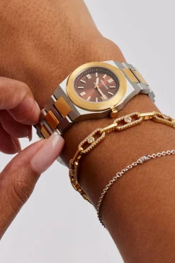 Cernucci Two Tone Watch - Silver