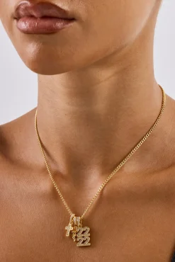 Cherub Triple Motif Necklace - 12mm - Gold