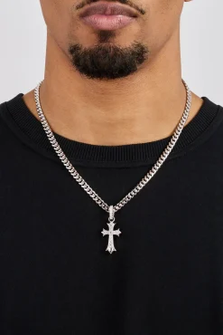 Chunky Cross Polished Cuban Necklace - 5mm