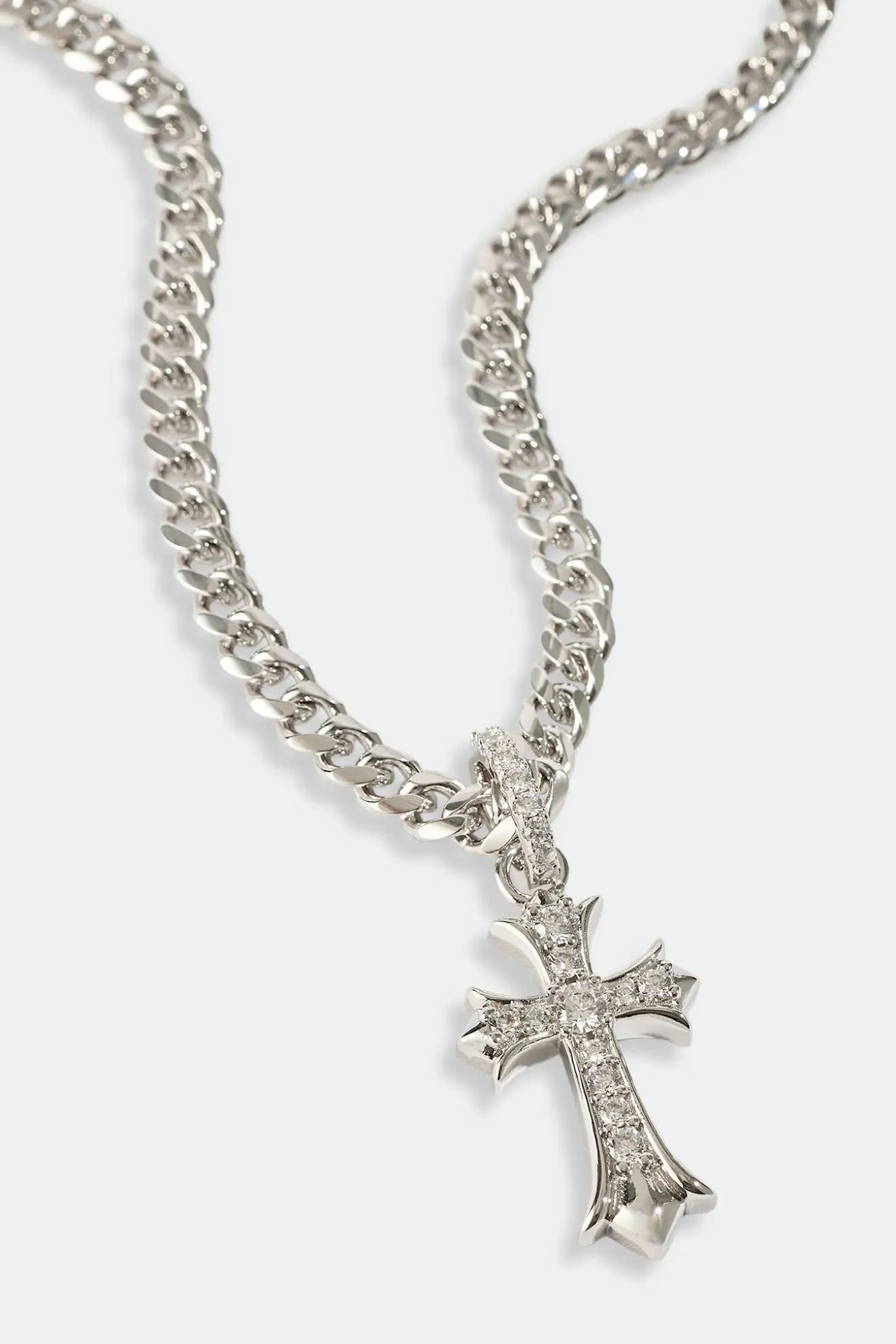 Chunky Cross Polished Cuban Necklace - 5mm