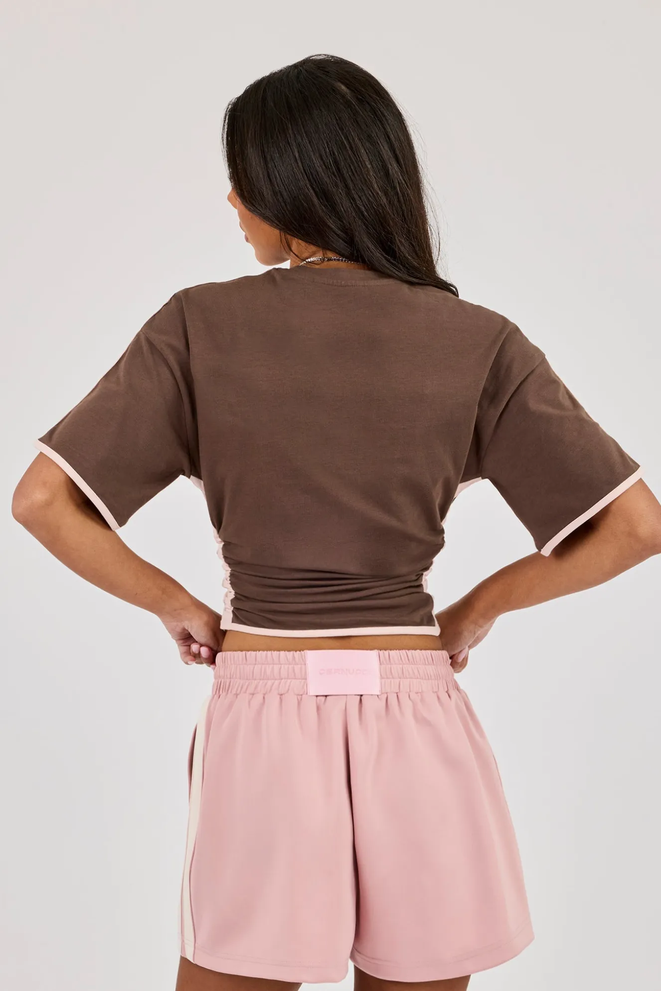 Cinched Ruched Waist Top - Chocolate