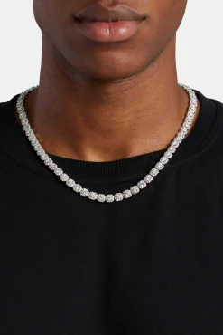 Clustered Tennis Chain - 7mm - White