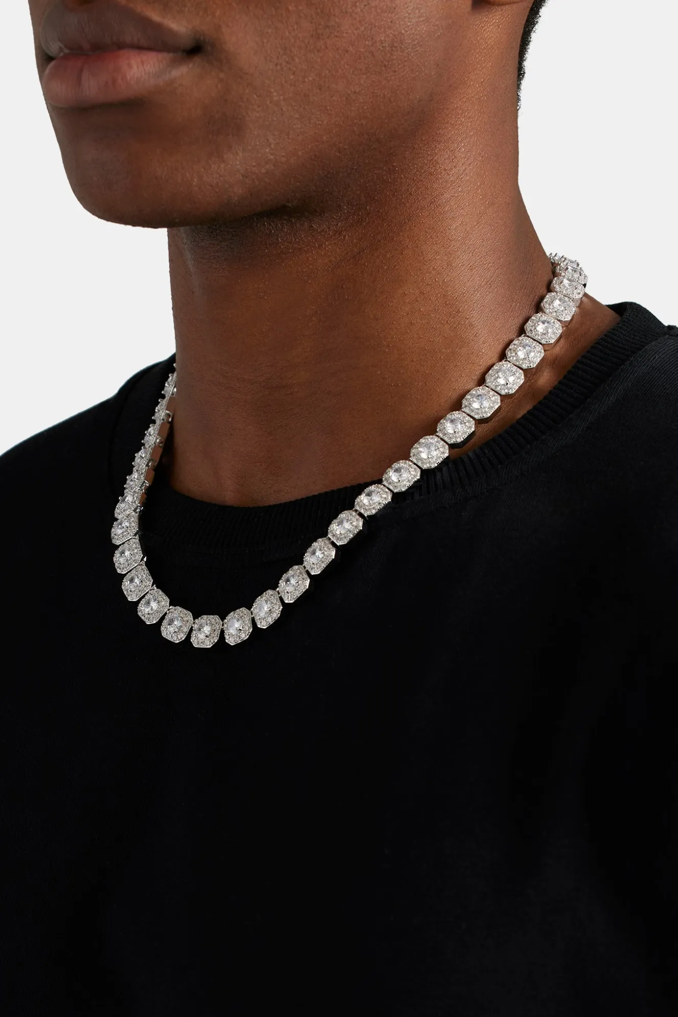 Clustered Tennis Chain - 10mm - White