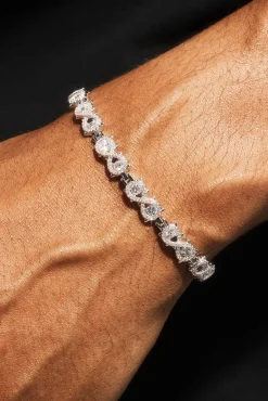 Cluster Infinity Bracelet - 6mm - White