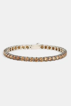 Coffee Tennis Bracelet - 5mm - White