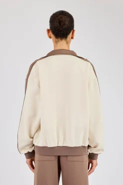 Contrast Detail Track Top - Off White