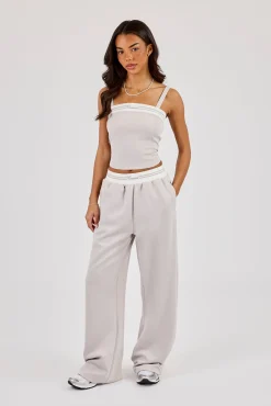 Contrast Structured Top - Grey