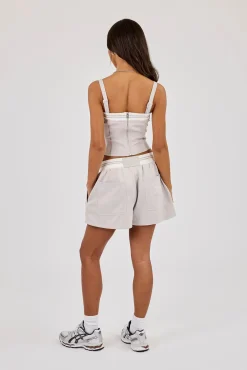 Contrast Structured Top & Short - Grey