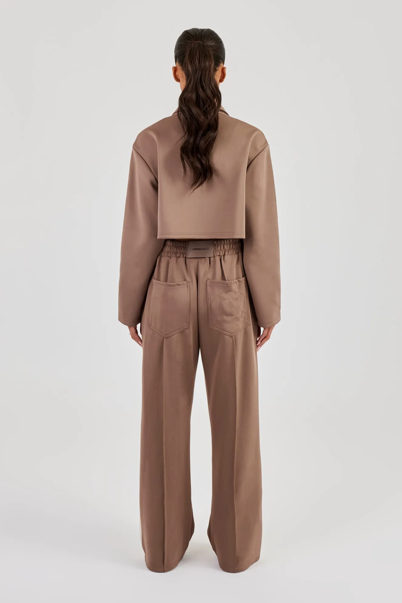 Cropped Harrington Taping Tracksuit - Taupe