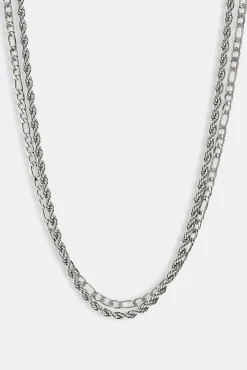 Double Rope & Figaro Chain - 5mm - White