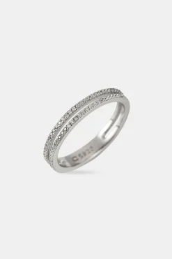 Double Row Micro Tennis Ring - 2.5mm - White