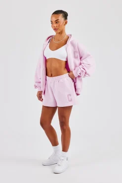 Embroidered C Short - Pink
