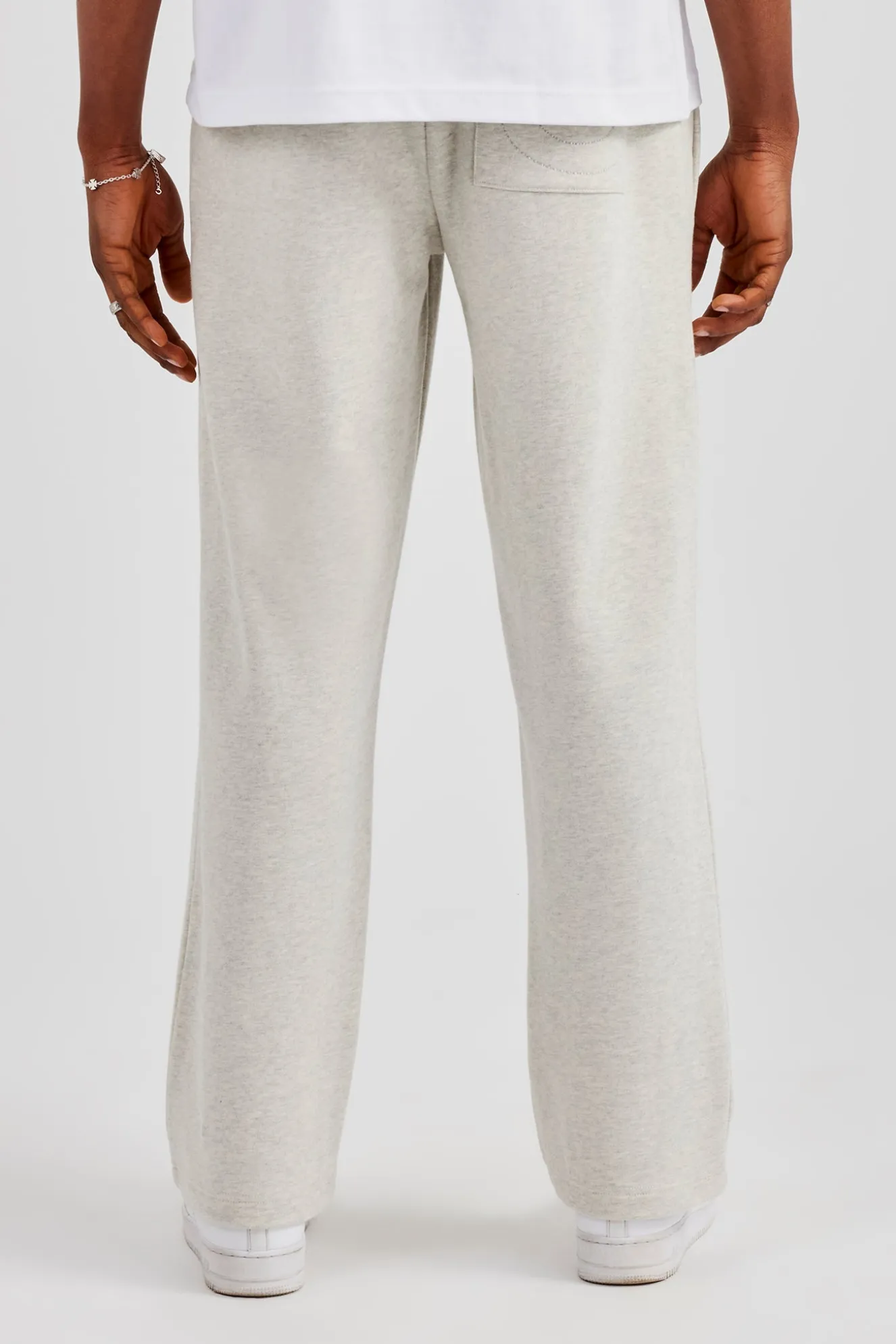 Embroidered C Straight Leg Jogger - Ash Grey