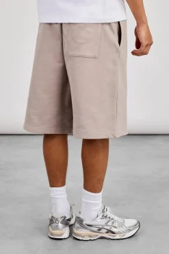 Embroidered Jersey Jort - Stone