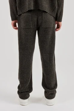 Embroidered Knitted Jogger - Chocolate