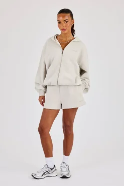Embroidered Short - Ash Grey