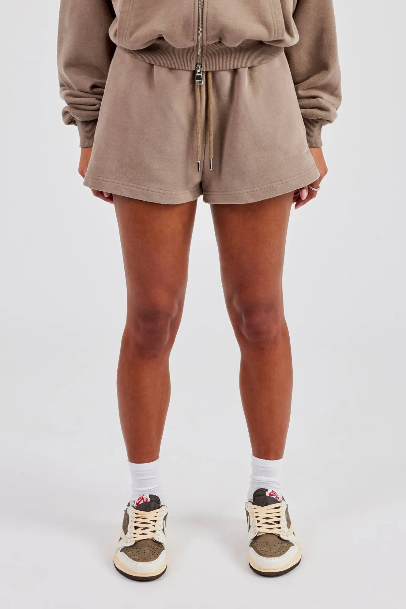 Embroidered Short - Taupe