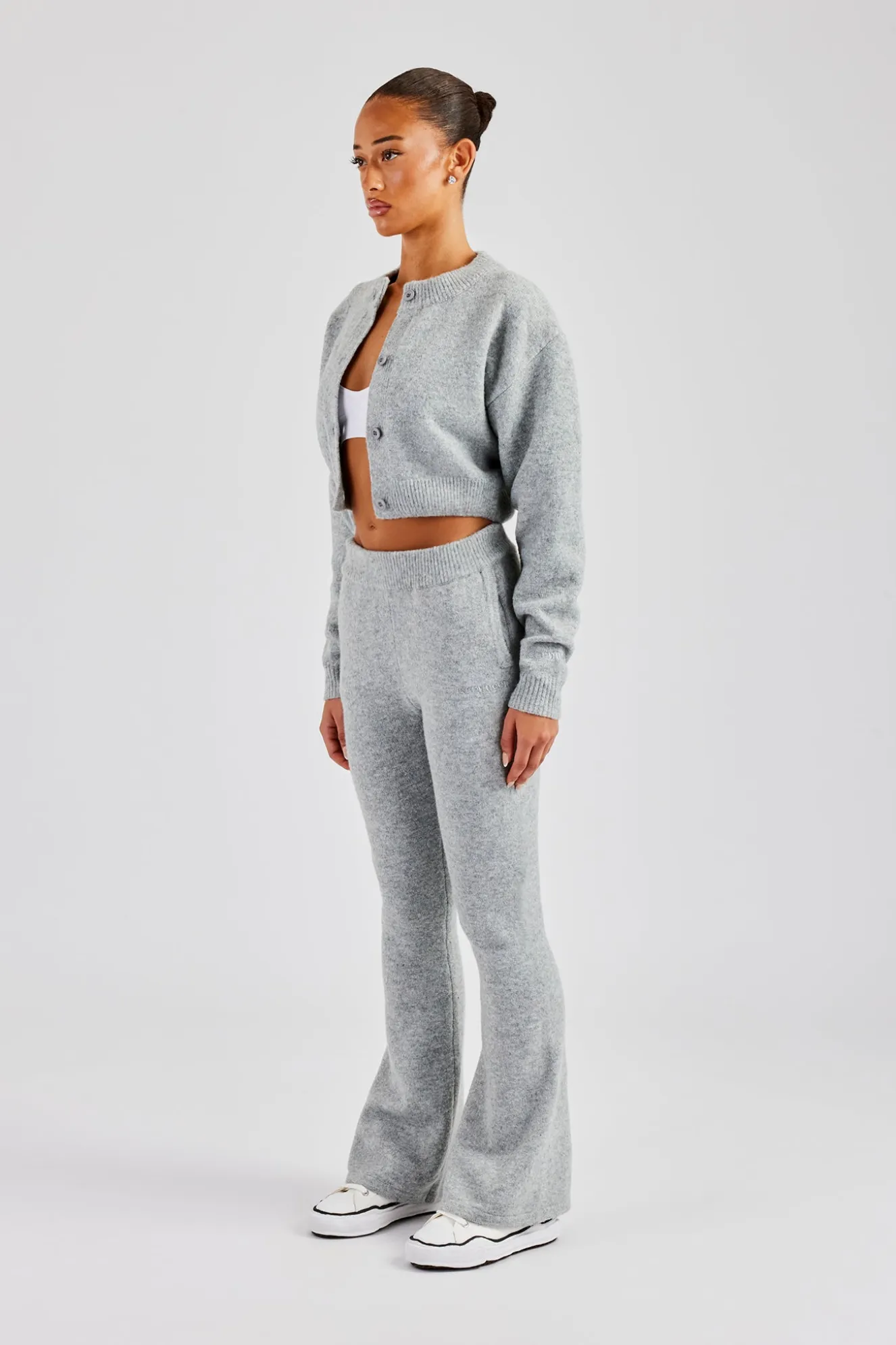 Flare Knitted Trouser - Grey