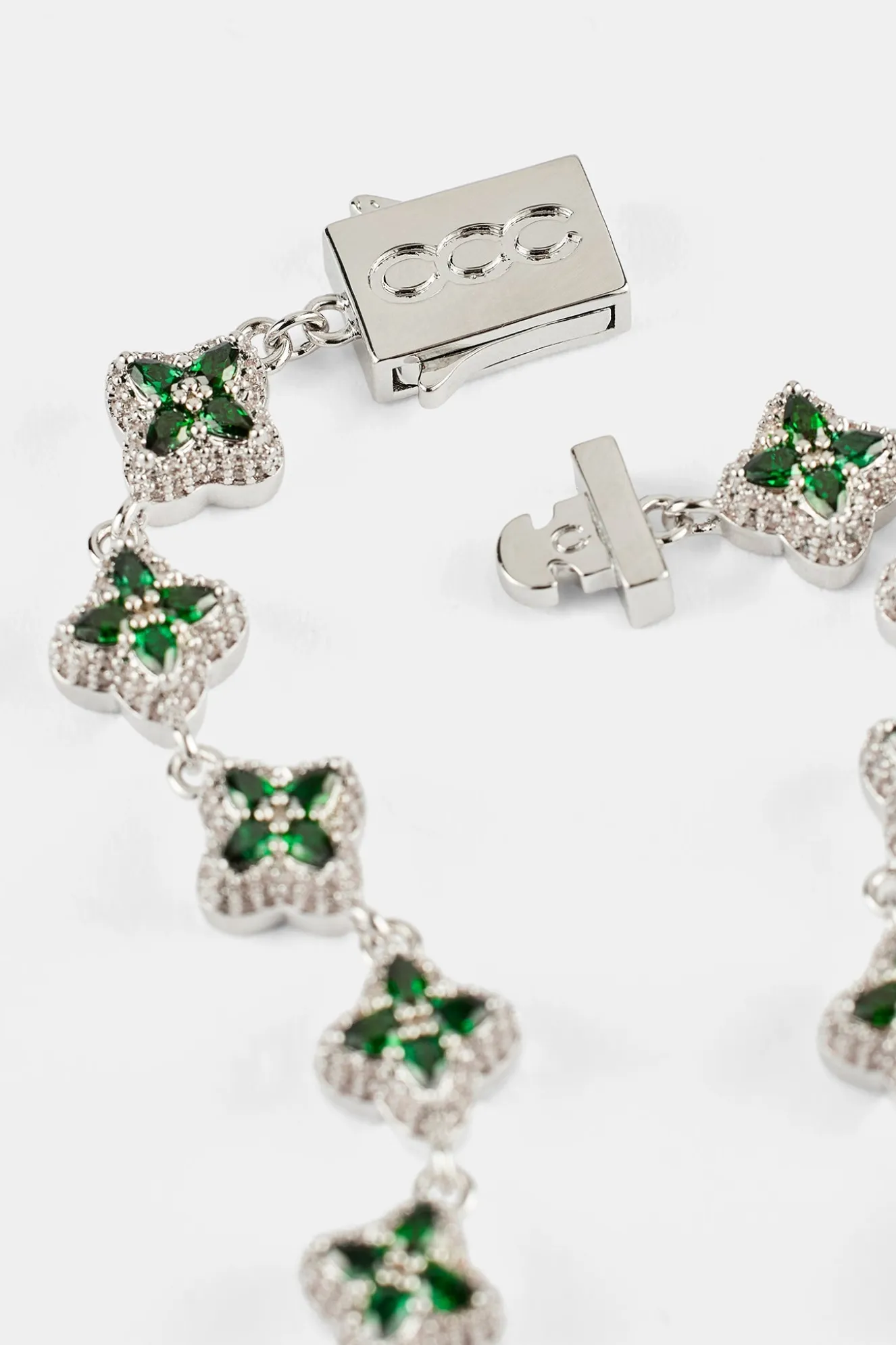 Green Baguette Motif Bracelet - 8mm