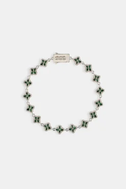 Green Baguette Motif Bracelet - 8mm