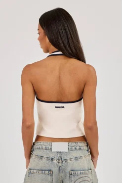 Halterneck Binding Top - Off White