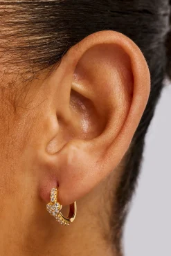 Heart Detail Hoop Earring - 20mm - Gold