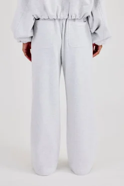 Heavyweight Jersey Wide Leg Jogger - Grey Marl