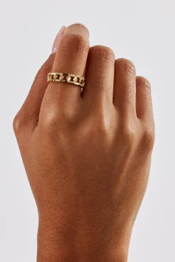 Iced and Polished Hexagon Ring - 5mm